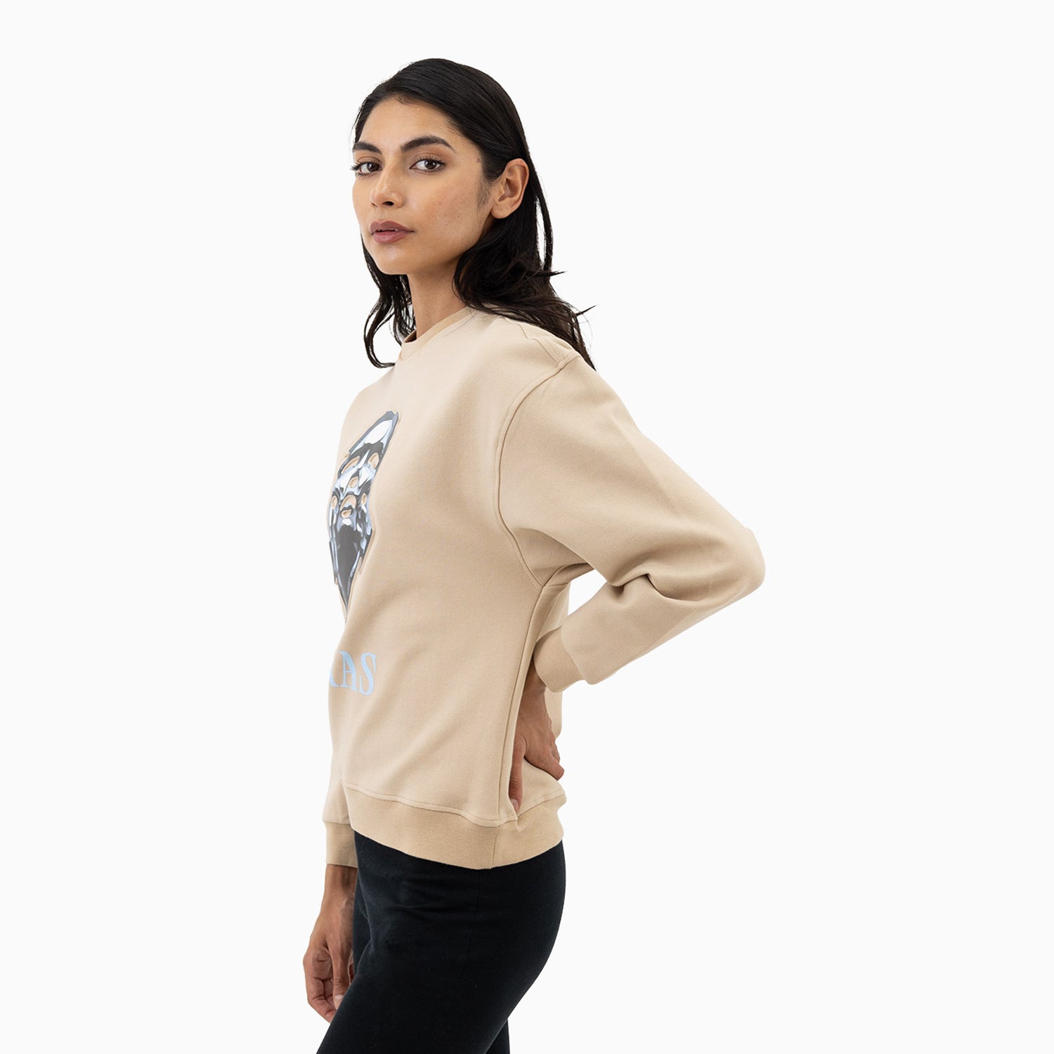 meras-womens-grey-lady-crew-neck-sweatshirt-mcw2303-tan