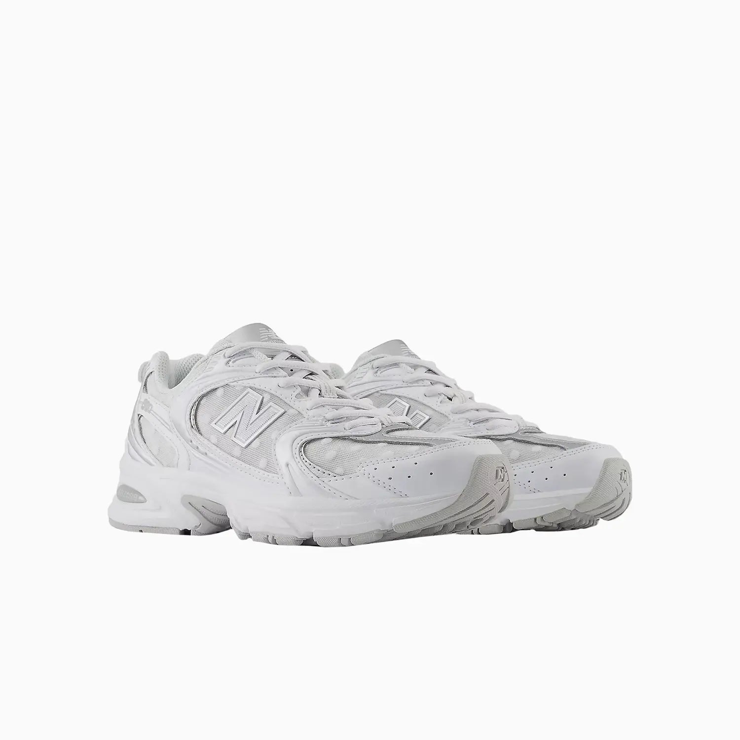 530 "White Silver Metallic Polka Dots"