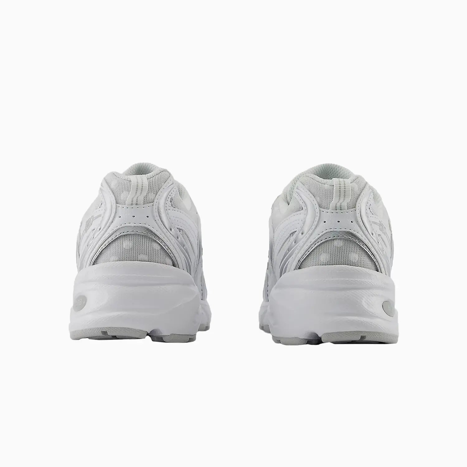 530 "White Silver Metallic Polka Dots"