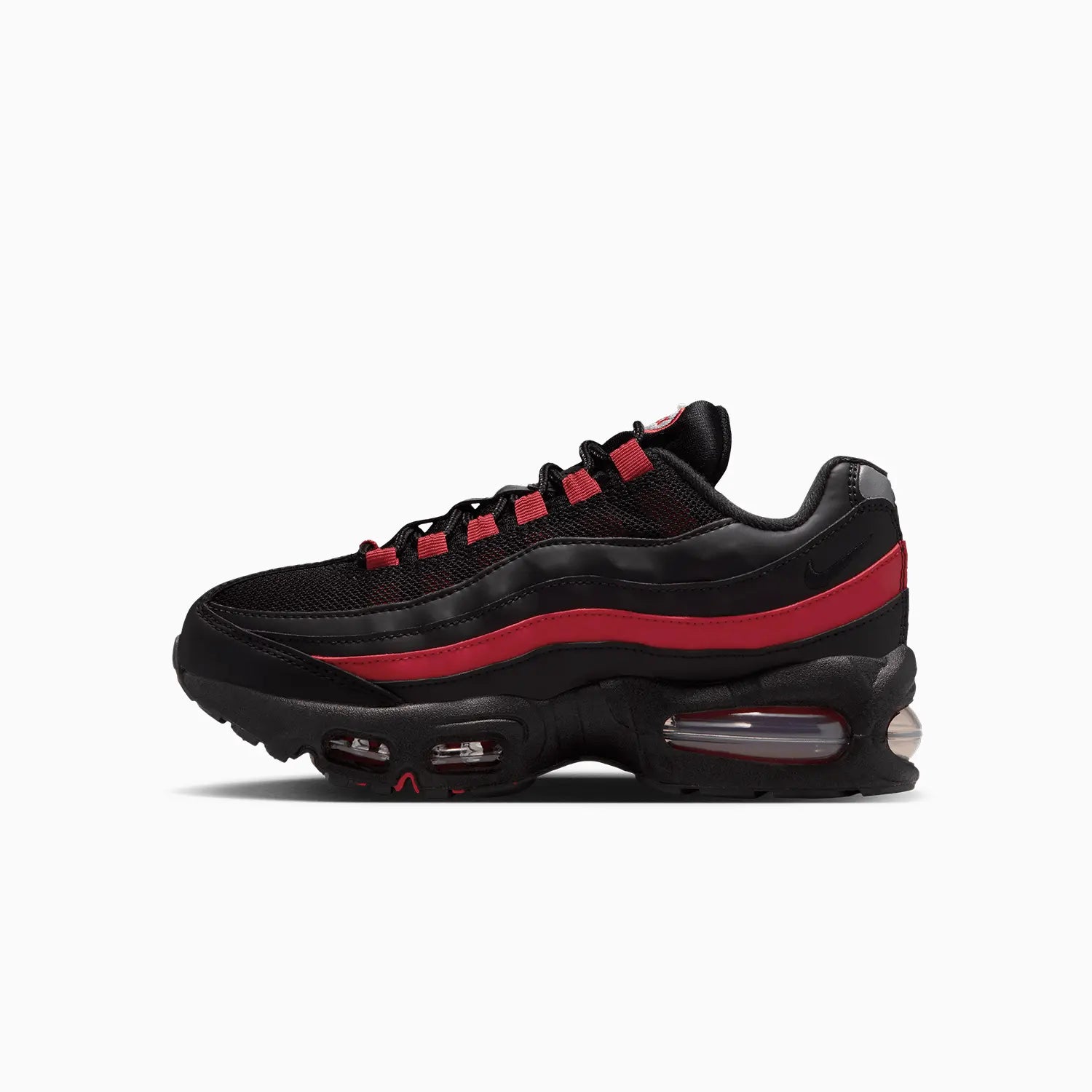 Kid's Air Max 95 "Black Team Crimson" Grade School