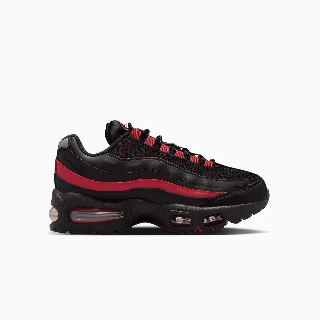 靴 Nike Air Max 95 BLACK/BLACK-TEAM CRIMSON Nike Kid's Air Max 95 