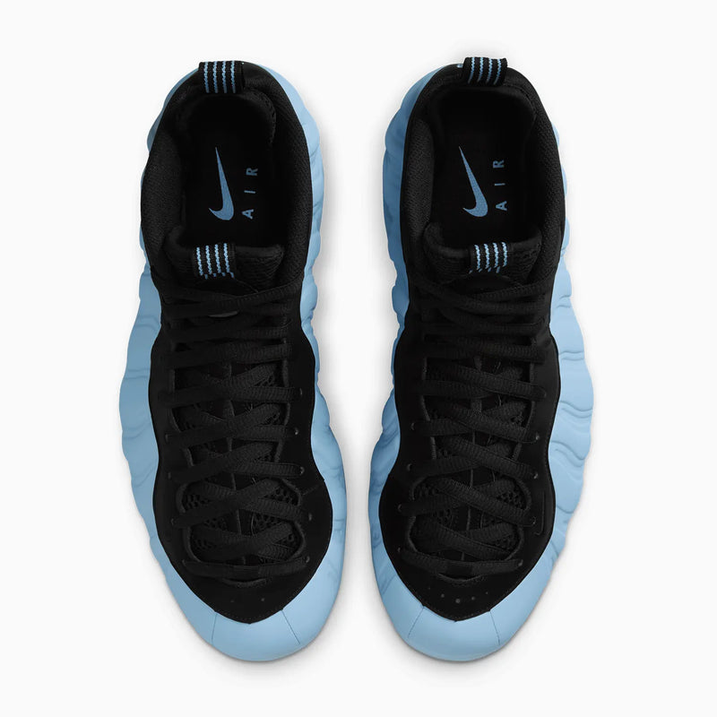 Nike Air Foamposite One “Psychic Blue,” Top-down view (Overhead shot)
