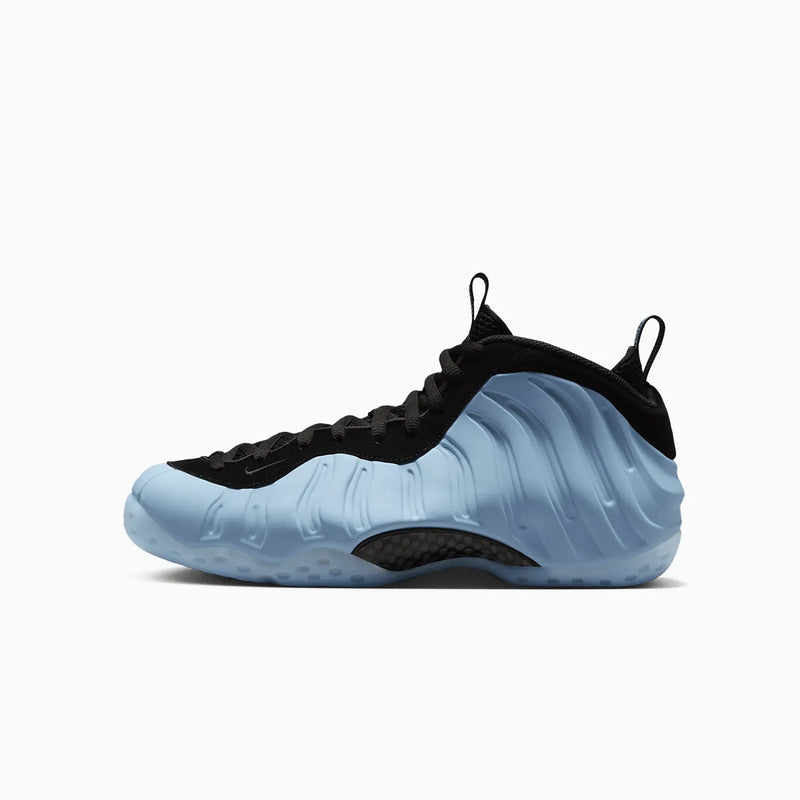 Nike Air Foamposite One “Psychic Blue,” side angle or lateral view