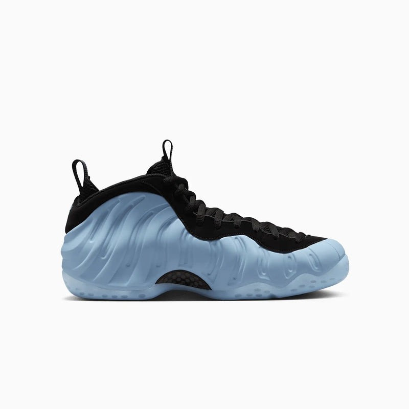 Nike Air Foamposite One “Psychic Blue,” side angle or lateral view
