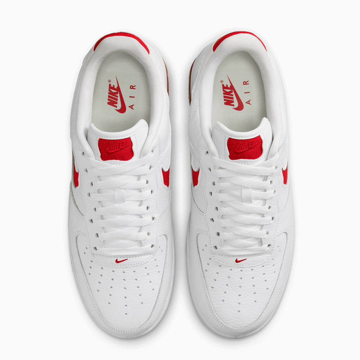 mens nike air force 1 white and red