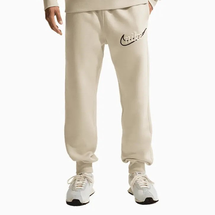 nike swoosh beige joggers