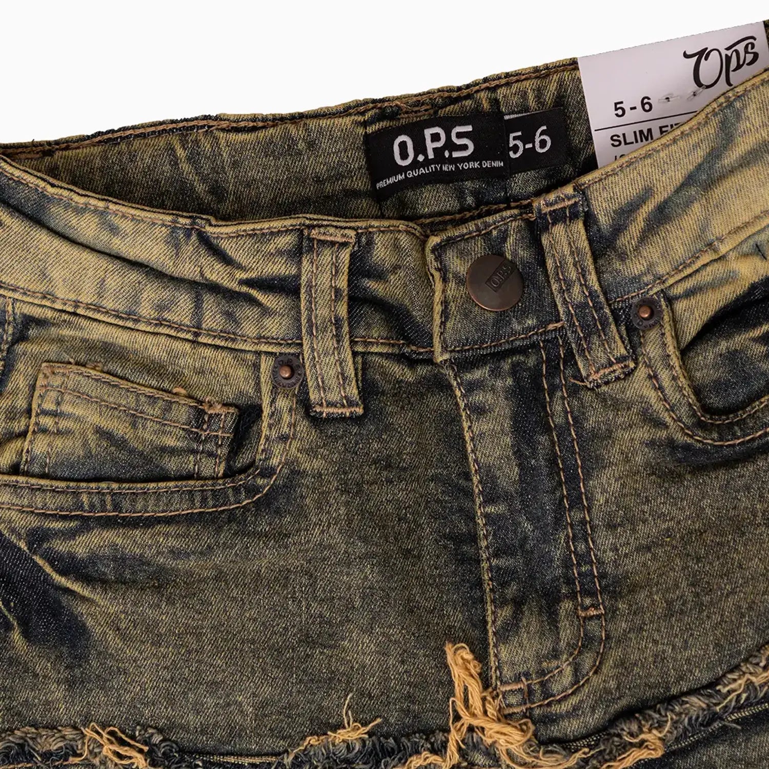 Kid's Distressed Ripped Denim Jeans Pant Ops Denim - Tops and Bottoms USA