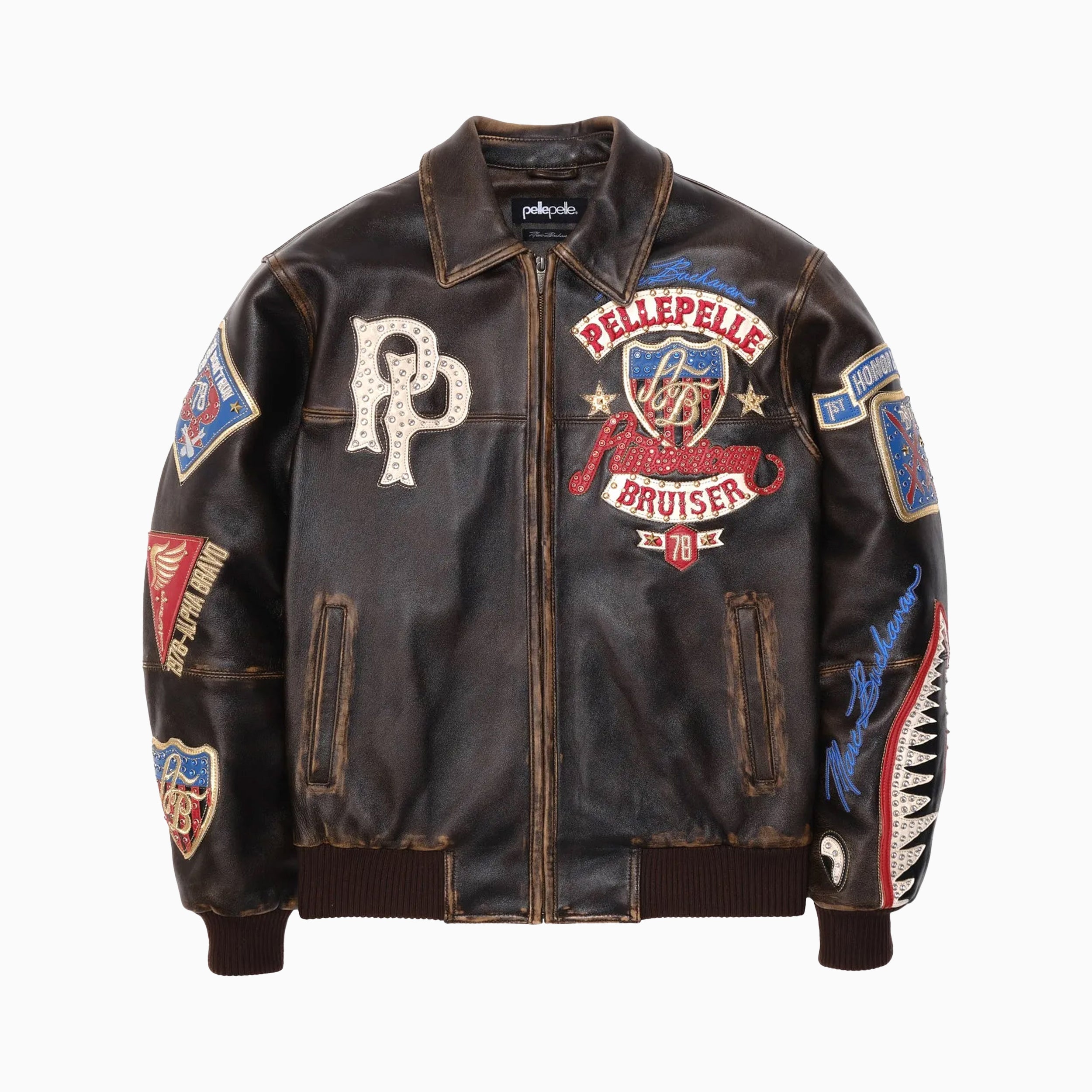 Men's American Bruiser Plush Leather Jacket - Main Image