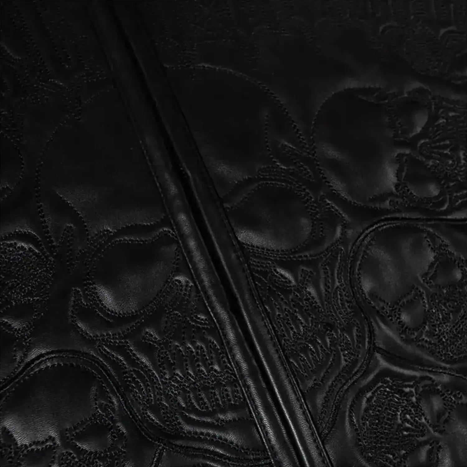 Men's Skull Quilt Leather Jacket