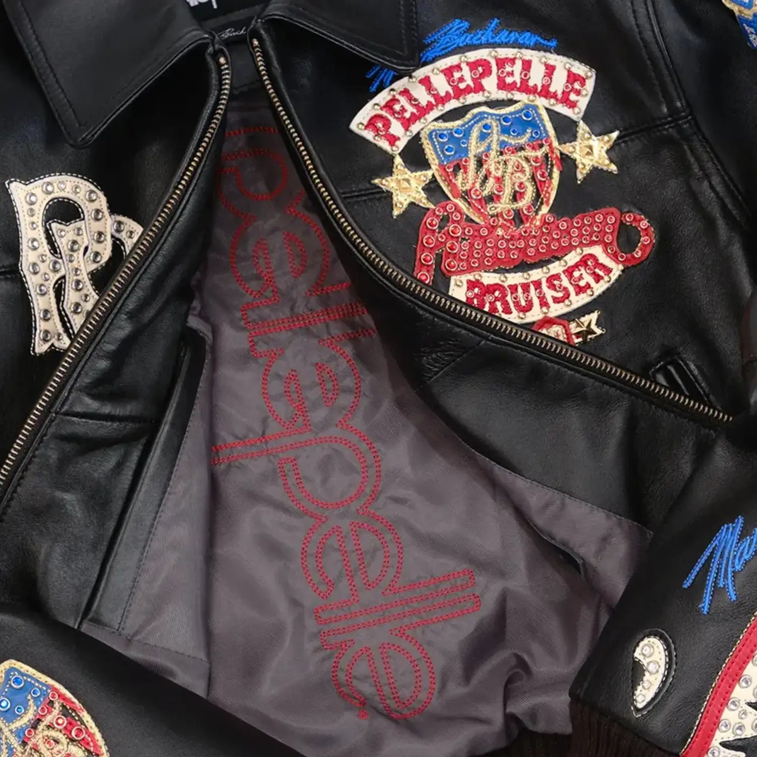 Women's American Bruiser Crop Leather Jacket Pelle Pelle - Tops and Bottoms USA