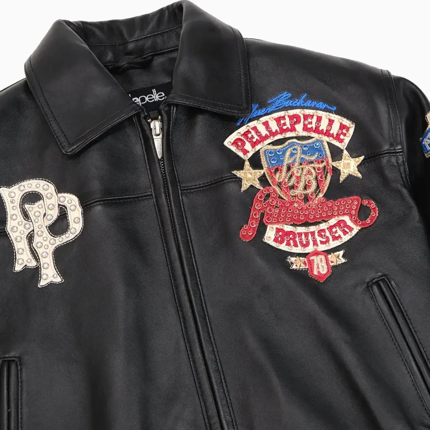 Women's American Bruiser Crop Leather Jacket Pelle Pelle - Tops and Bottoms USA