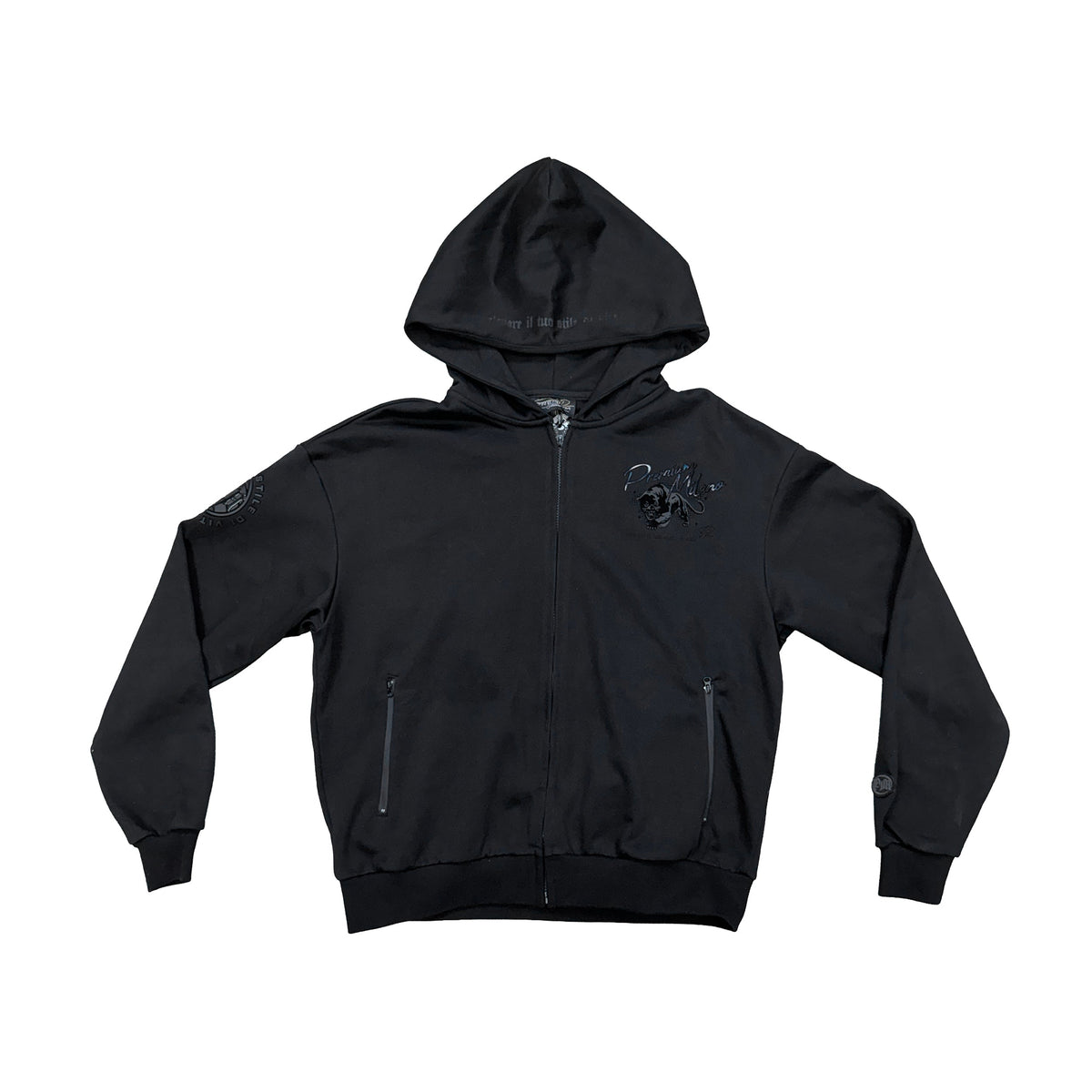 Men's Tonal Panther Zipper Hoodie Premium Milano - Tops and Bottoms USA