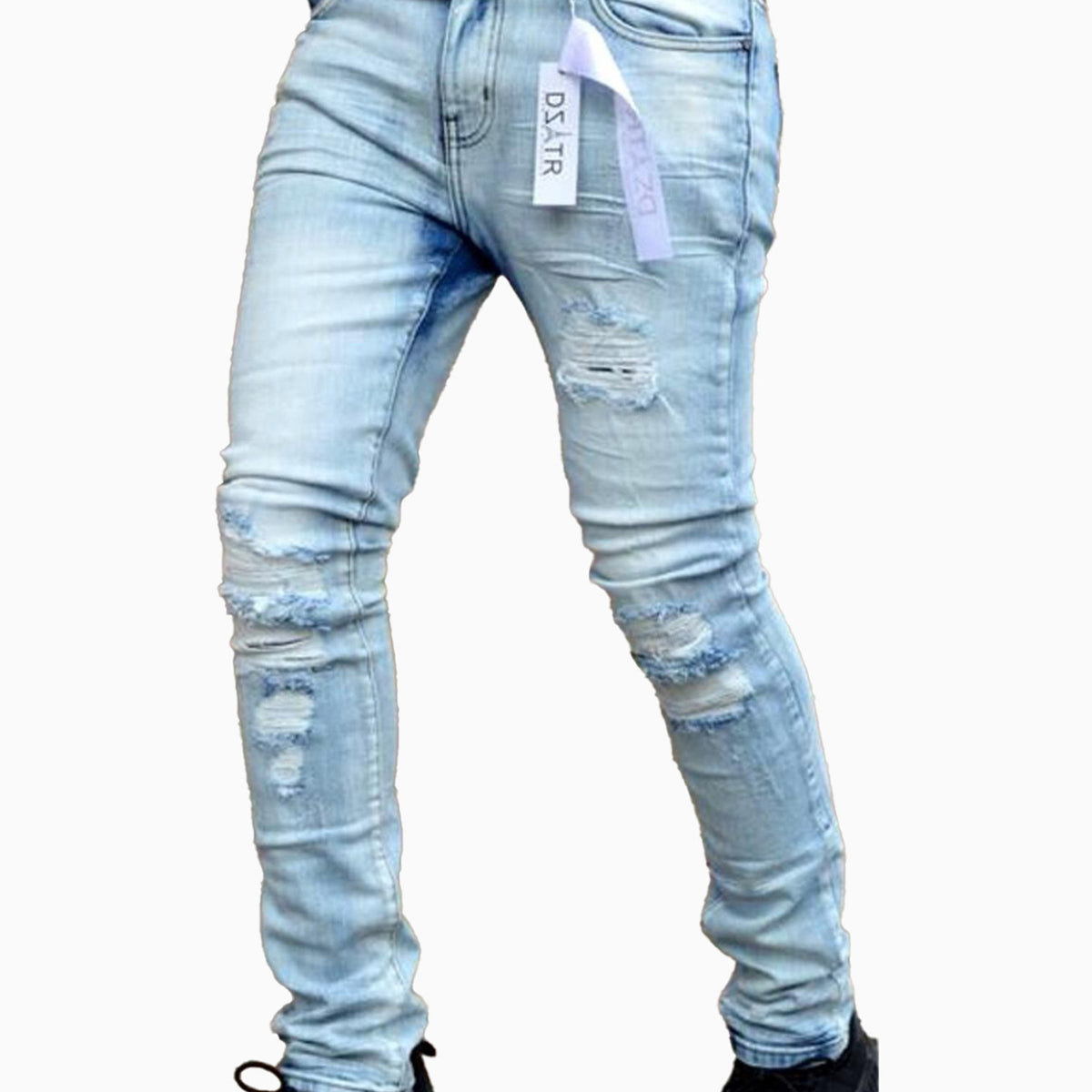 Premium Disaster Men's Heavy Denim Ice Blue Jeans Pant