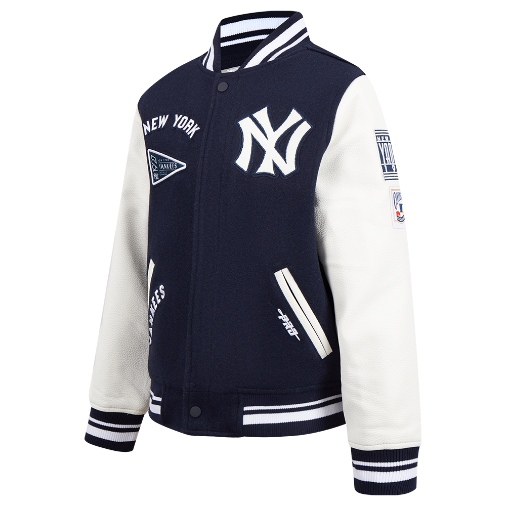 Kid's New York Yankees MLB Retro Classic Rib Wool Varsity Jacket