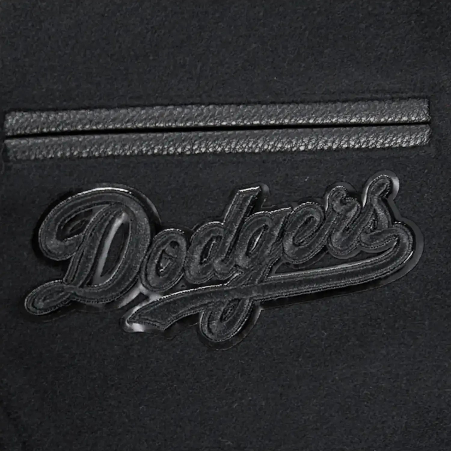 Kid's Los Angeles Dodgers MLB Triple Black Wool Varsity Jacket