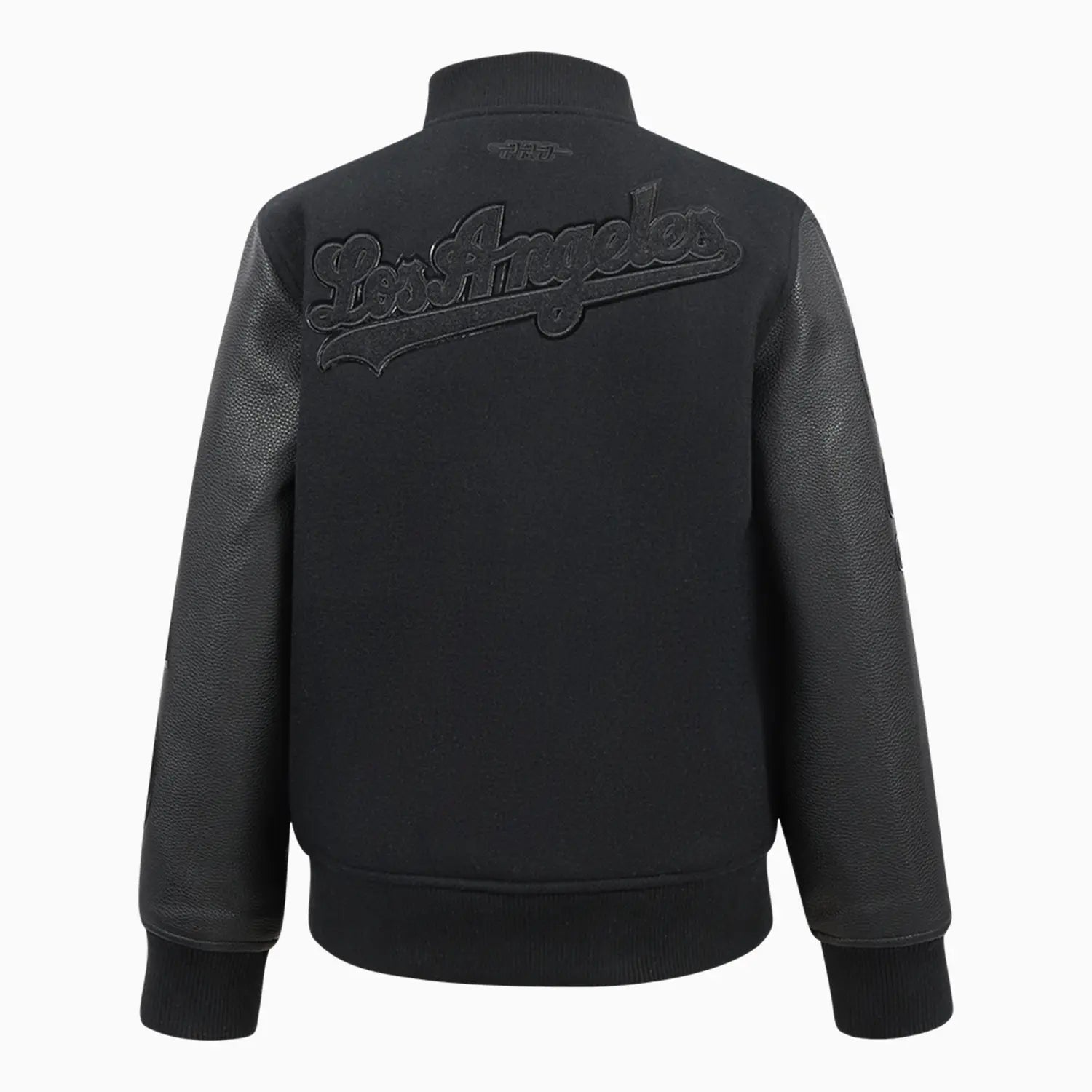 Kid's Los Angeles Dodgers MLB Triple Black Wool Varsity Jacket