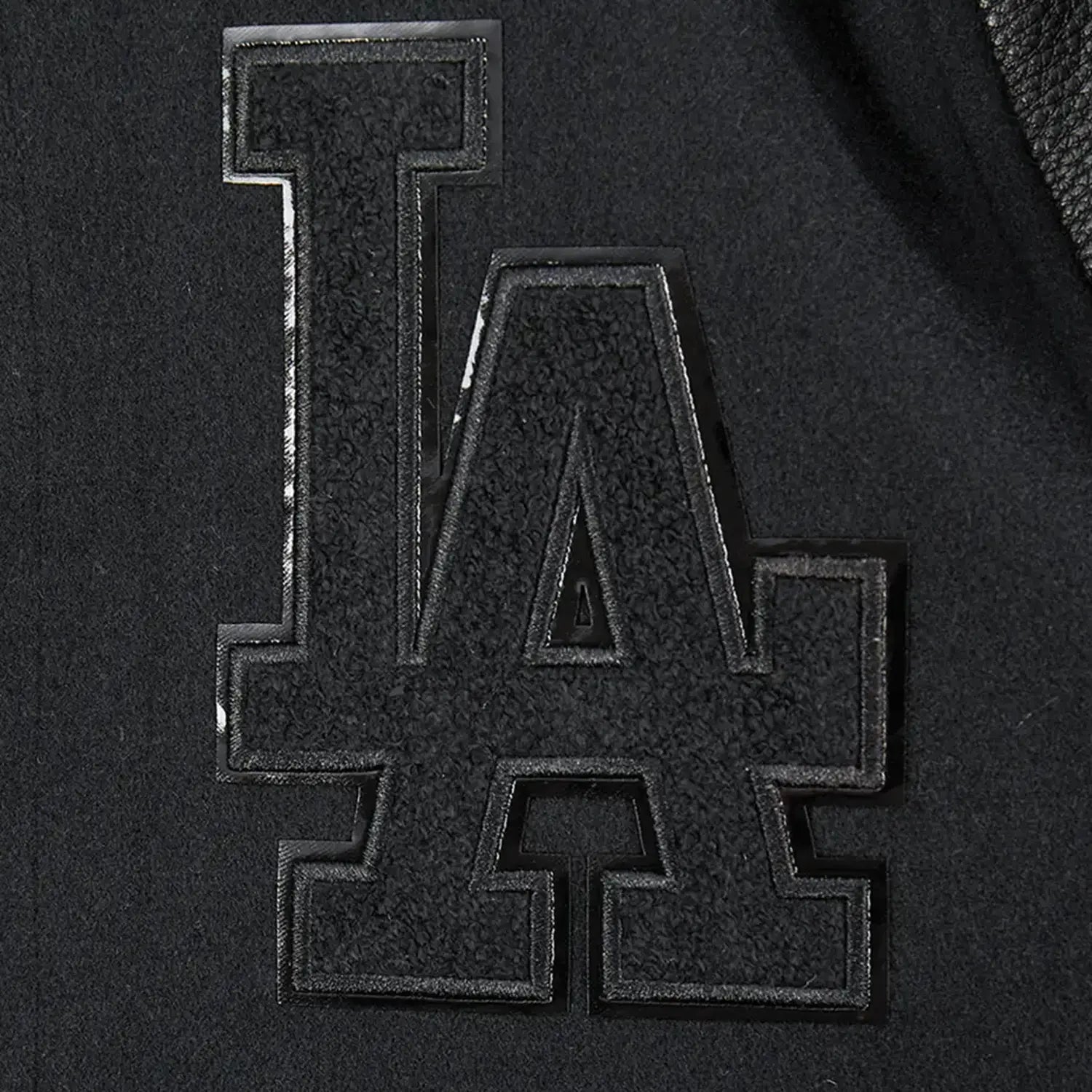 Kid's Los Angeles Dodgers MLB Triple Black Wool Varsity Jacket