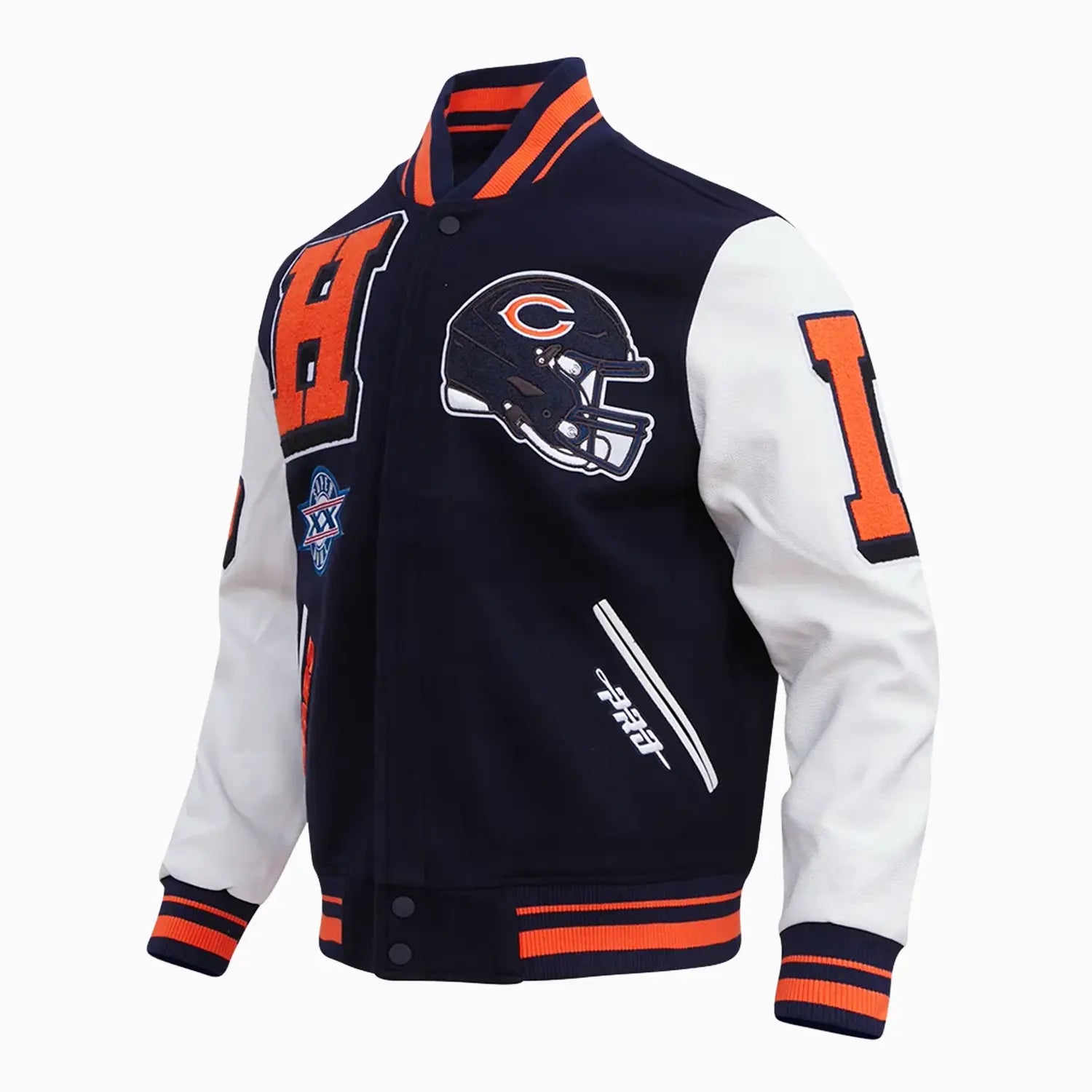 Men's Chicago Bears Mash Up Varsity Jacket Pro Standard - Tops and Bottoms USA