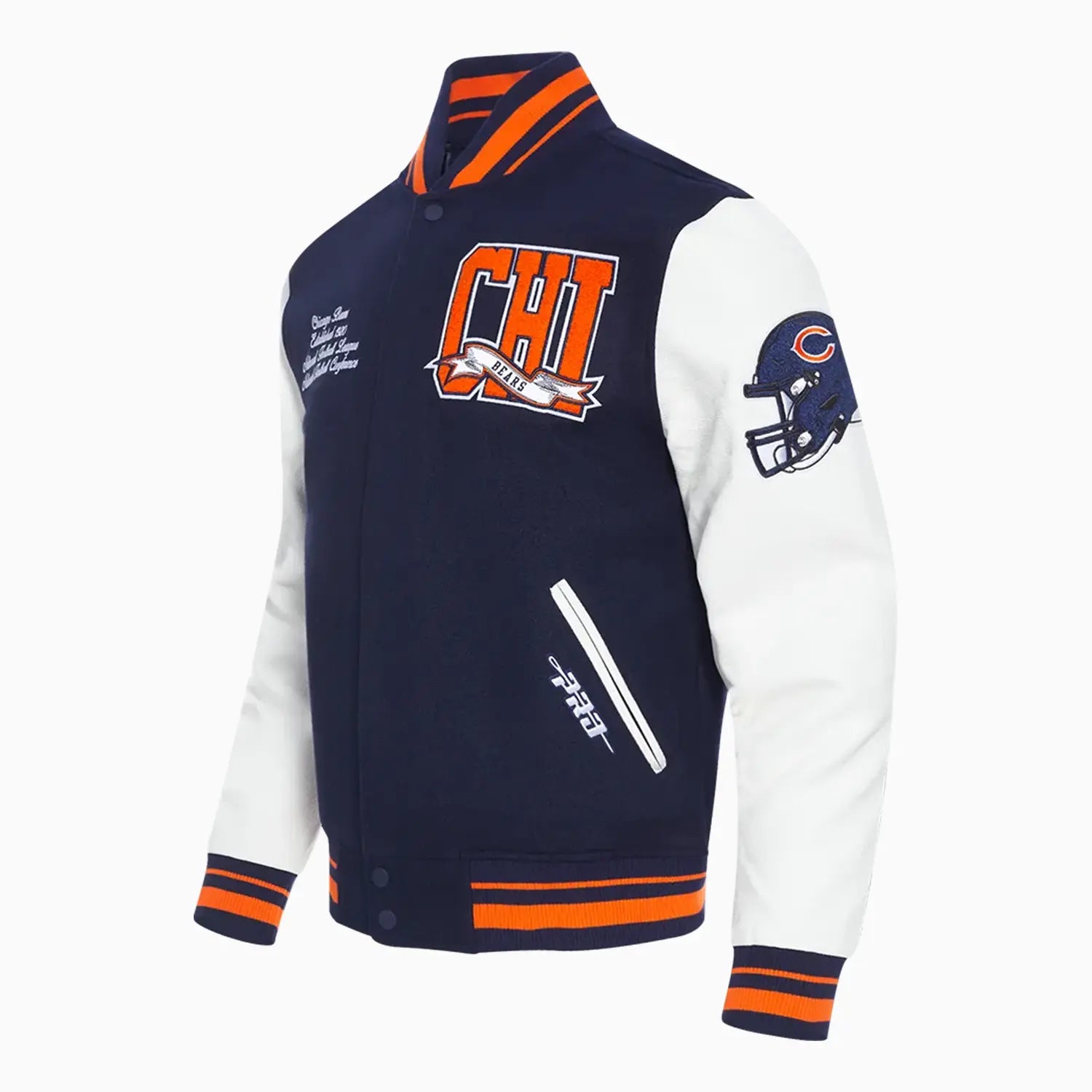 Men's Chicago Bears Team Pennants Wool Varsity Jacket