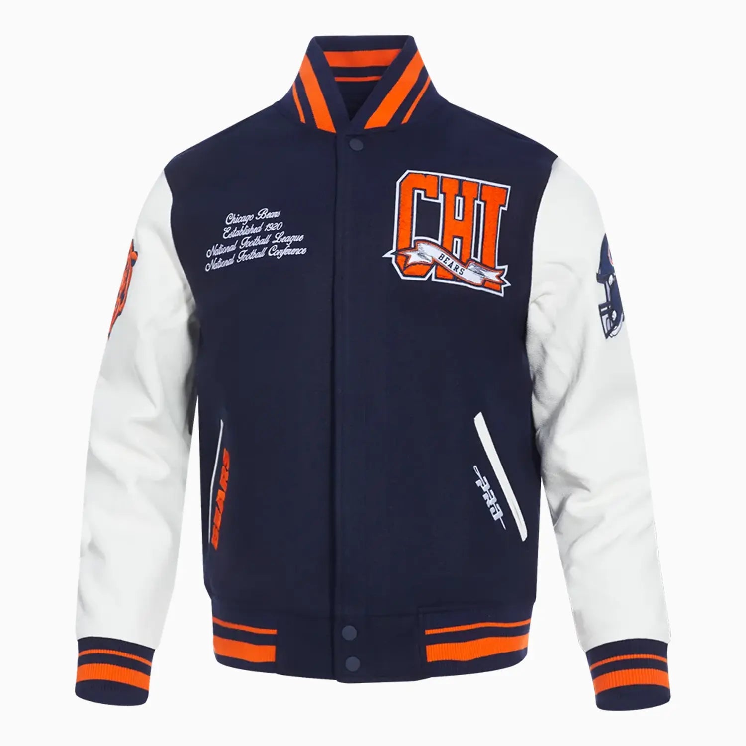 Men's Chicago Bears Team Pennants Wool Varsity Jacket