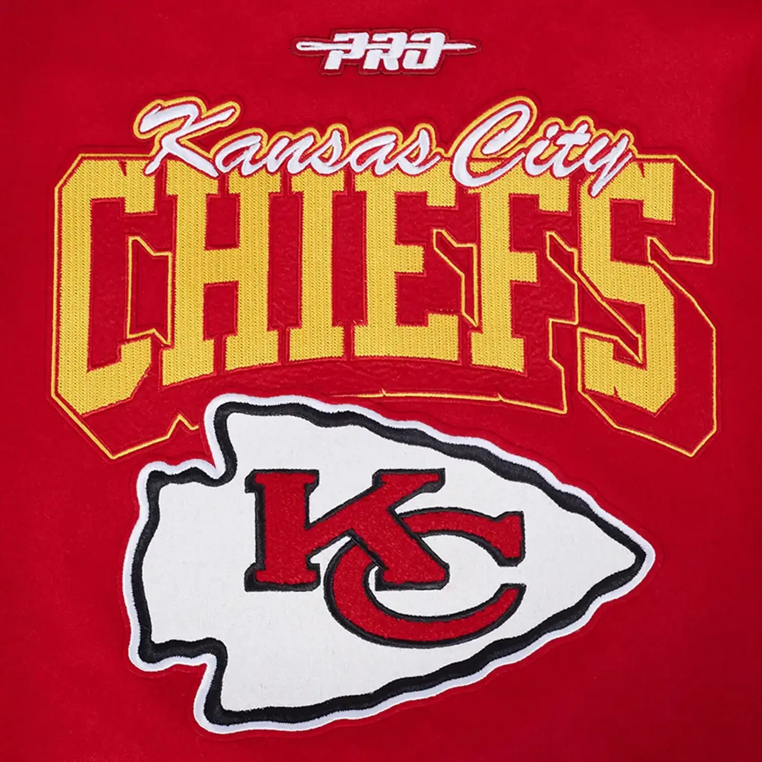 Men's Kansas City Chiefs NFL Team Badge Rib Wool Varsity Jacket