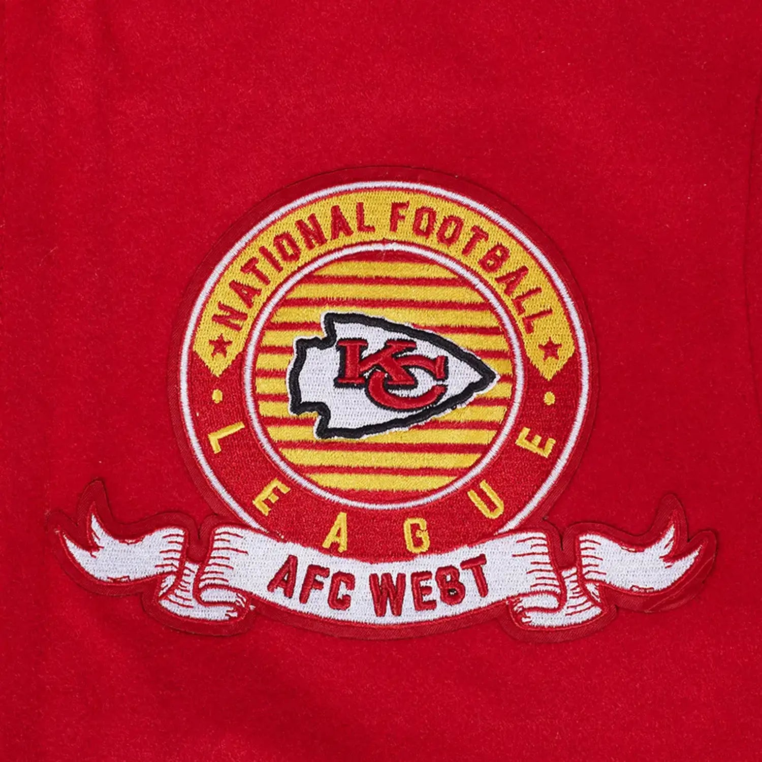 Men's Kansas City Chiefs NFL Team Badge Rib Wool Varsity Jacket