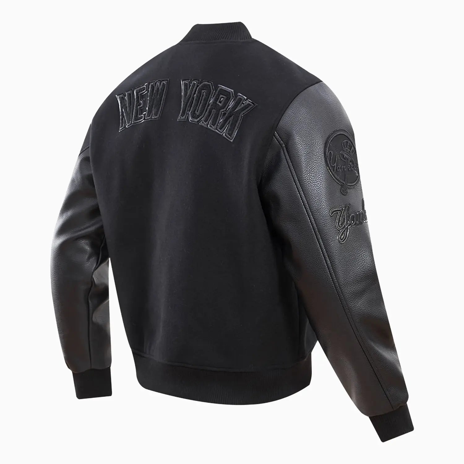 Men's MLB New York Yankees Triple Black Varsity Jacket