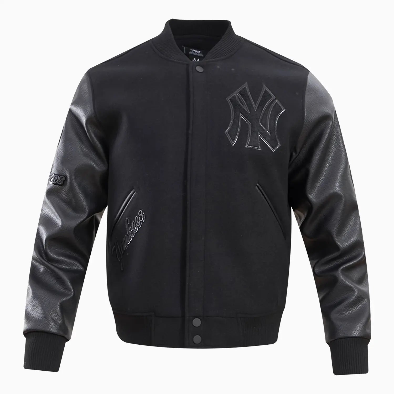 Men's MLB New York Yankees Triple Black Varsity Jacket