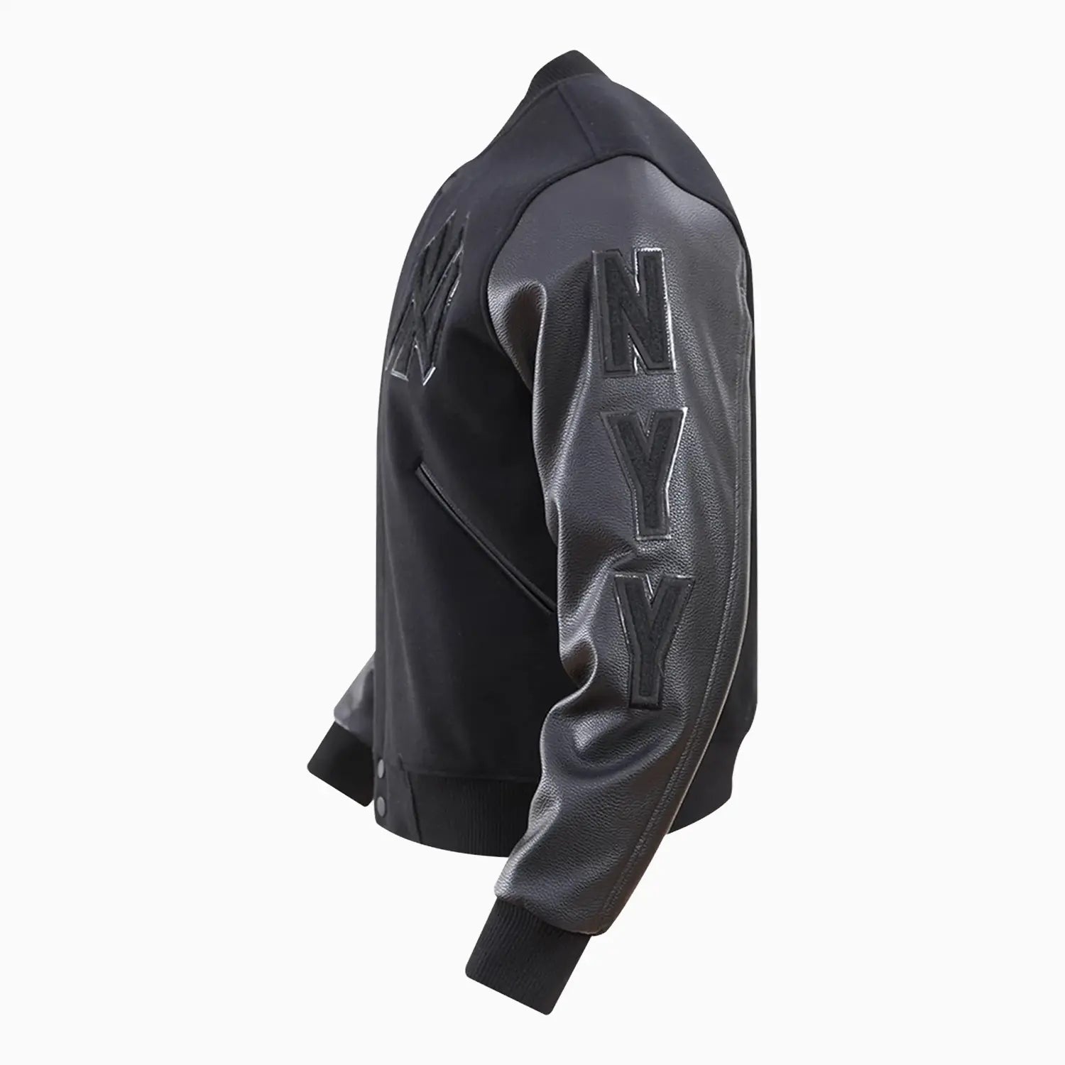 Men's MLB New York Yankees Triple Black Varsity Jacket