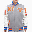 Men's New York Knicks Mash Up Logo NBA Varsity Jacket