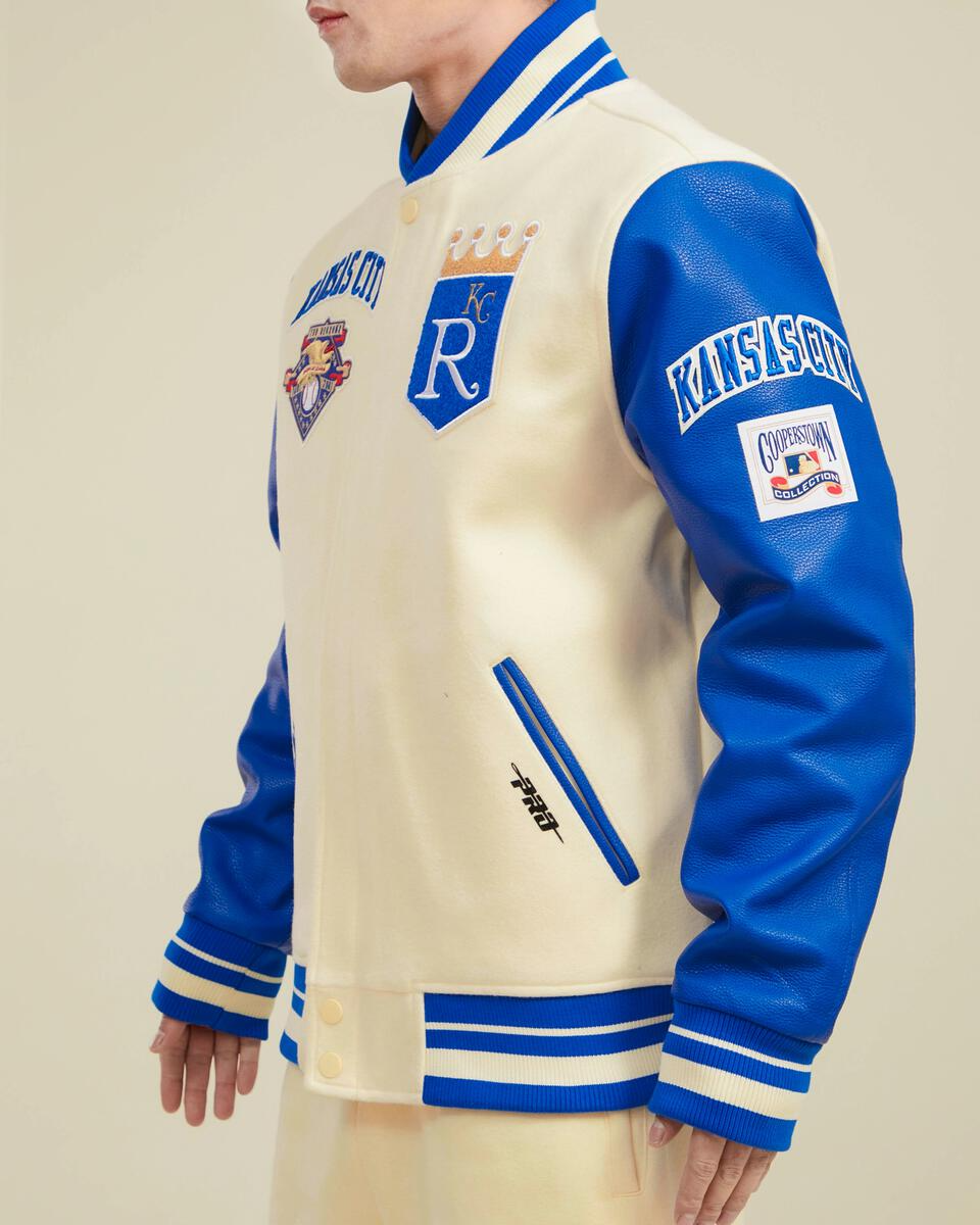 Men's Kansas City Royals MLB Retro Classic Rib Wool Varsity Jacket