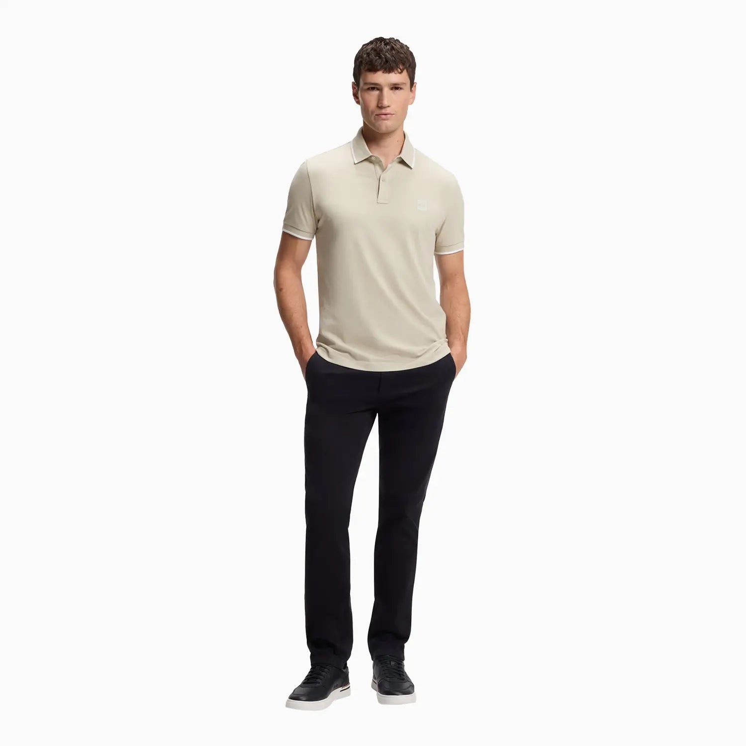 Men's Slim Fit Polo Shirt in Stretch-Cotton Piqué