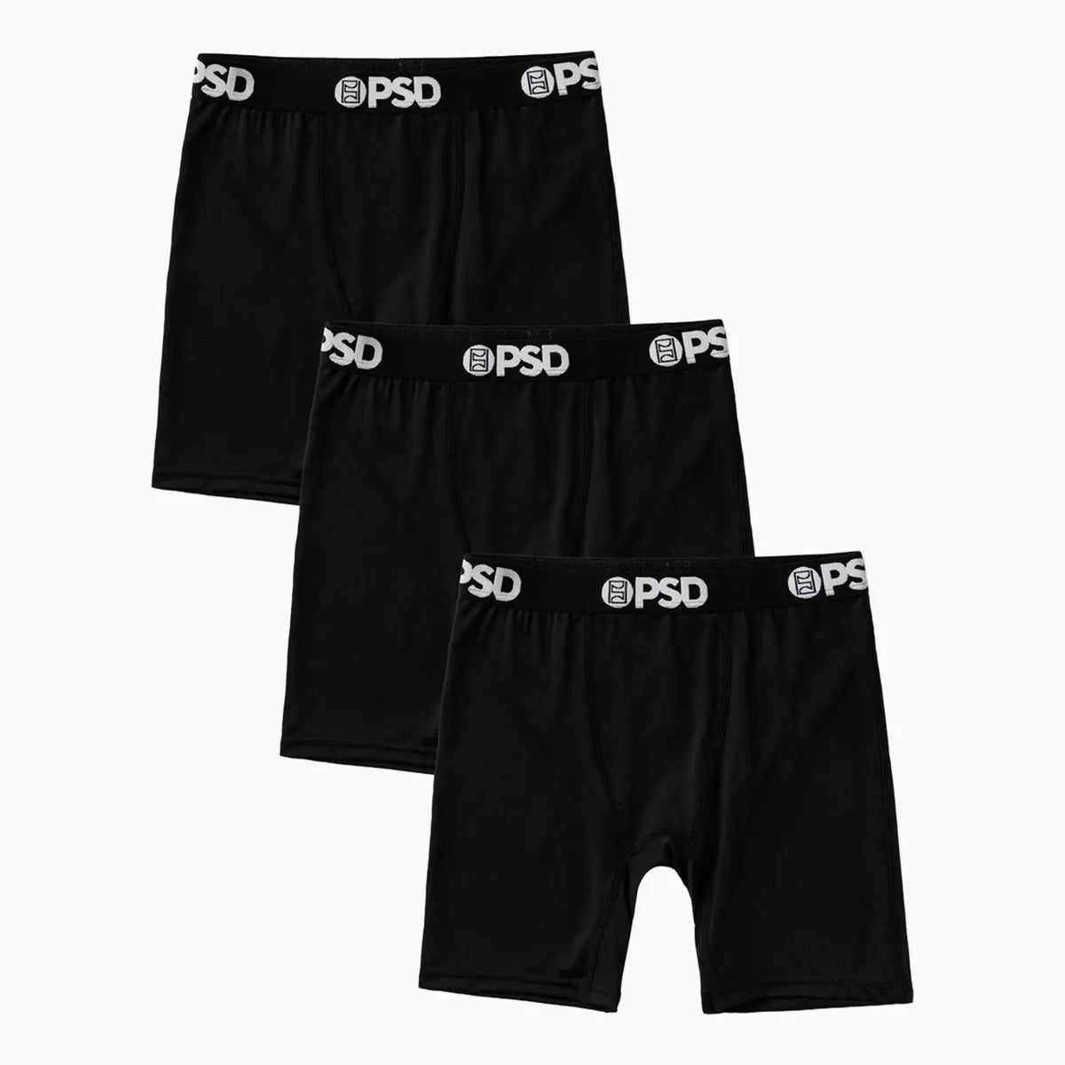 Kid's Solids 3 Pack Black Boxer Brief Psd Underwear - Tops and Bottoms USA