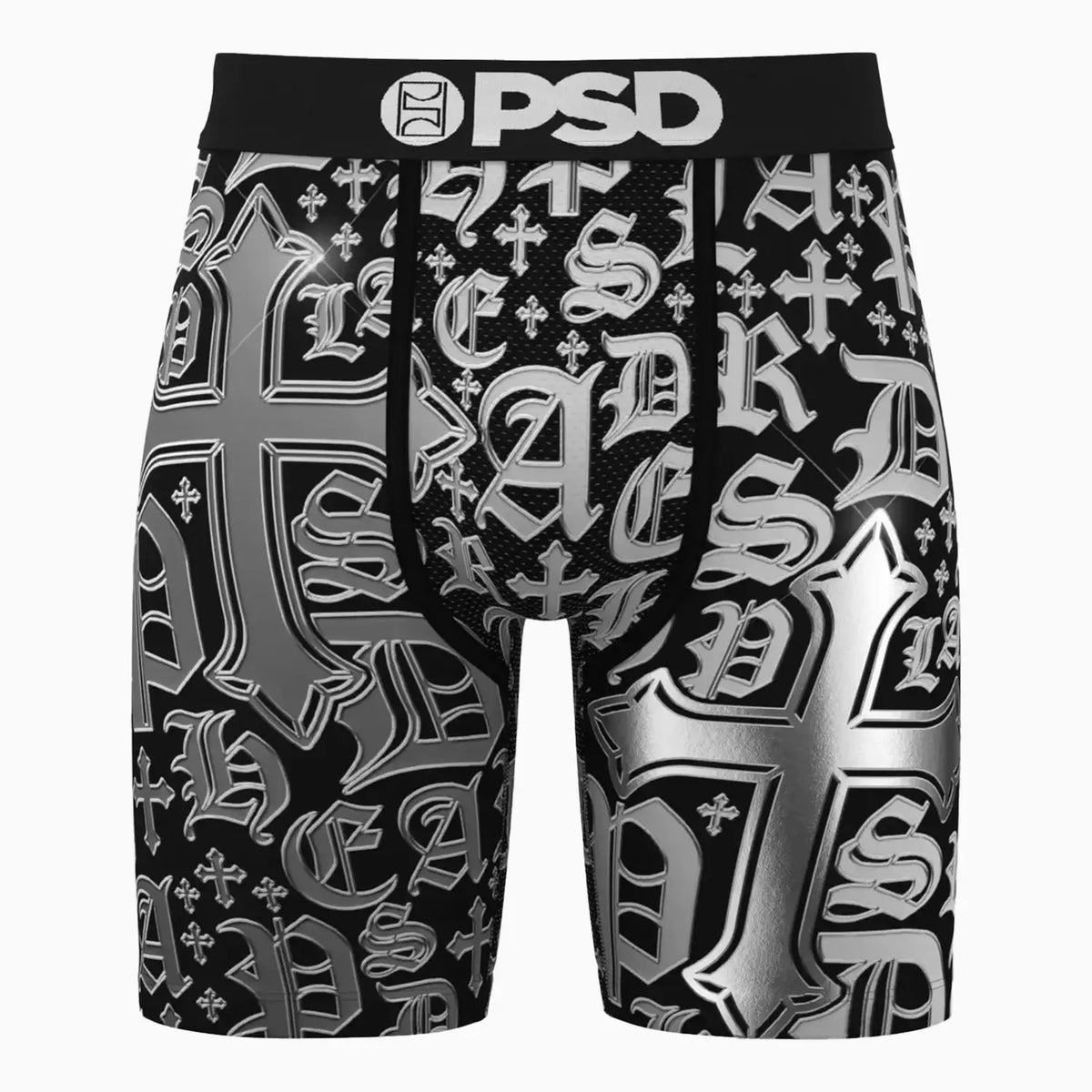 Men's Chrome Letters Standard Length Boxer PSD Underwear - Tops and Bottoms USA