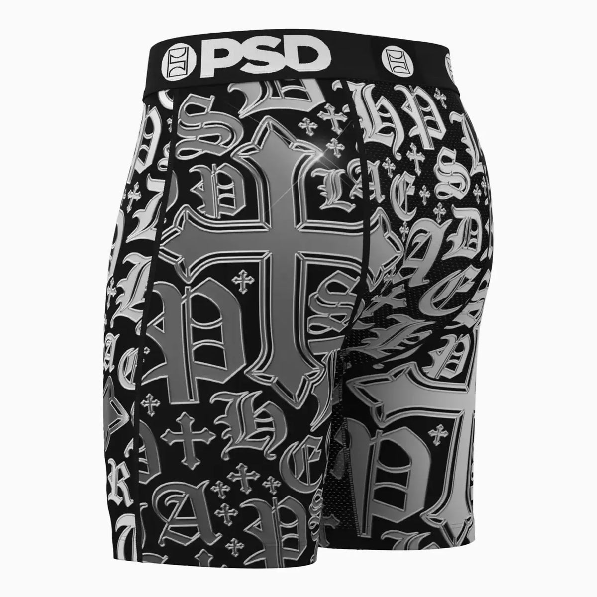 Men's Chrome Letters Standard Length Boxer PSD Underwear - Tops and Bottoms USA