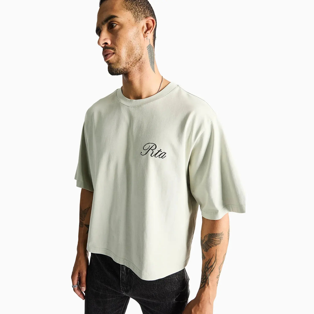 Men's Austin Cropped Oversized T-Shirt RTA - Tops and Bottoms USA