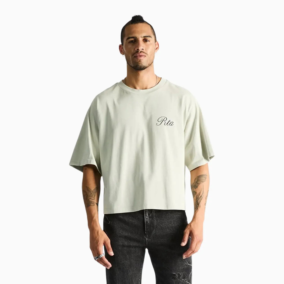 Men's Austin Cropped Oversized T-Shirt RTA - Tops and Bottoms USA