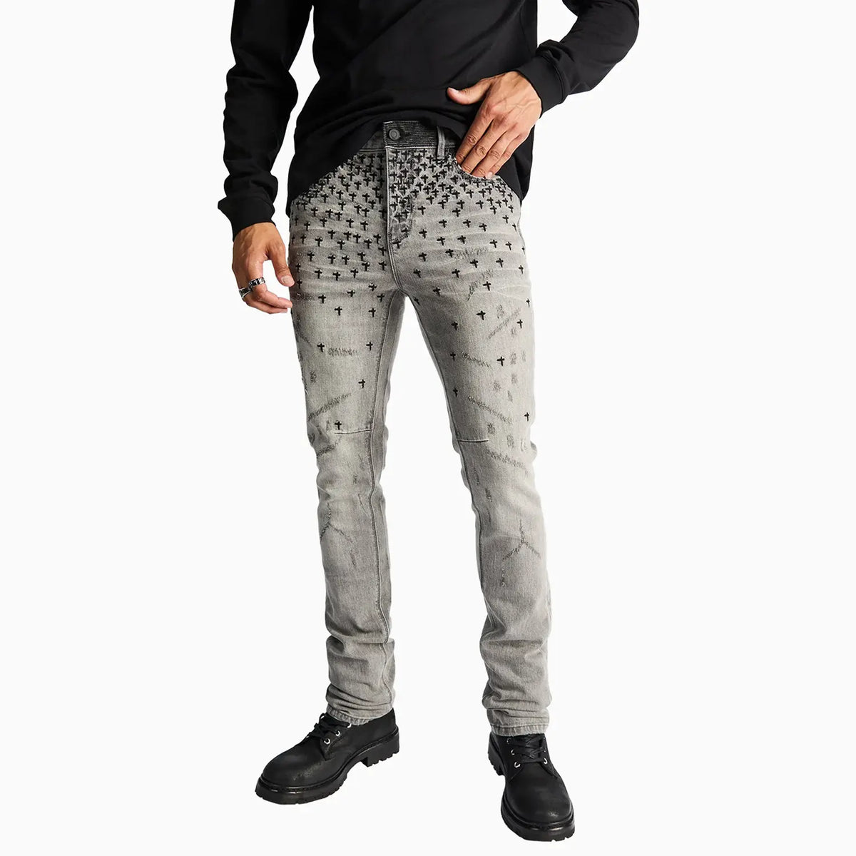 RTA Men's Olivier Stacked Skinny Jeans