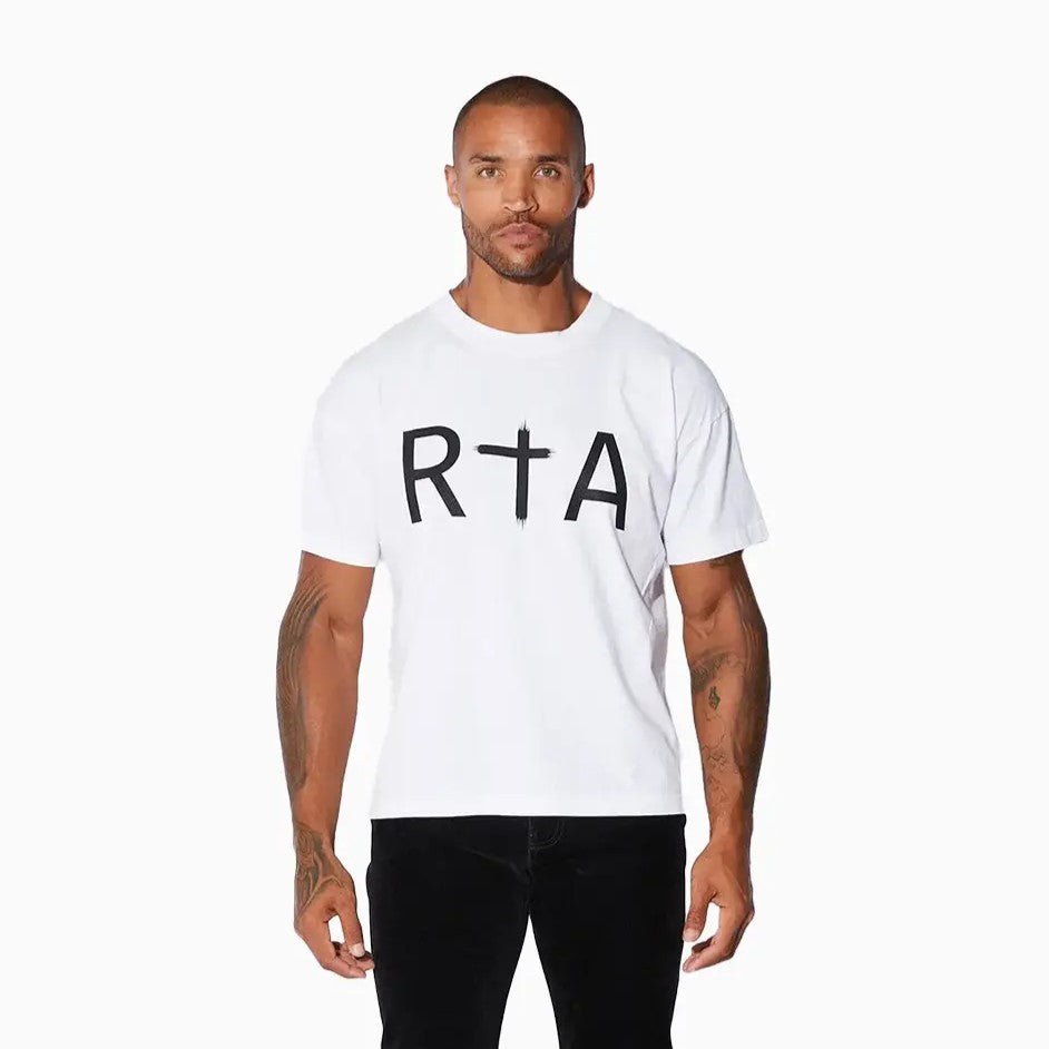 Men's Short Sleeve Black Logo T-Shirt RTA - Tops and Bottoms USA
