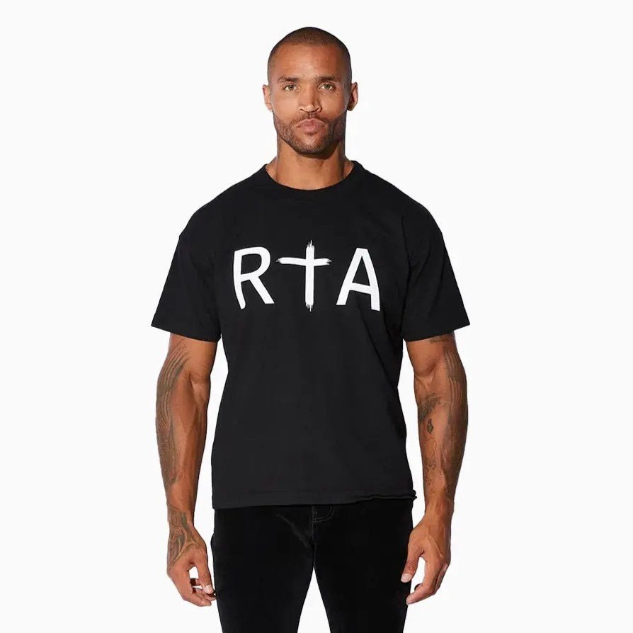 Men's Short Sleeve White Logo T-Shirt RTA - Tops and Bottoms USA