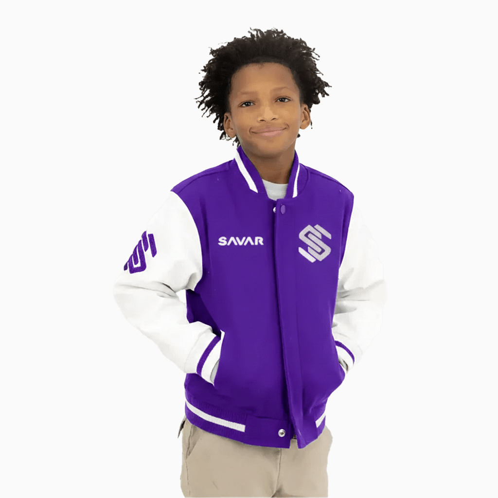 Kid's Circle Wool Varsity Jacket Savar - Tops and Bottoms USA