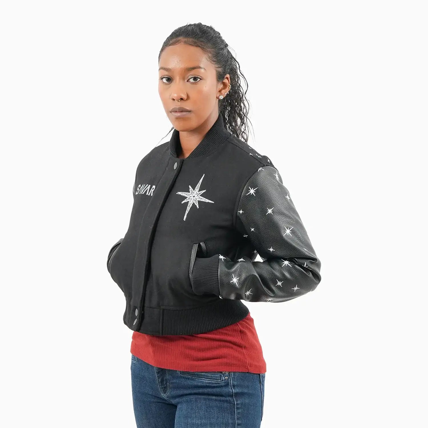 Women's Faded Wool Varsity Jacket