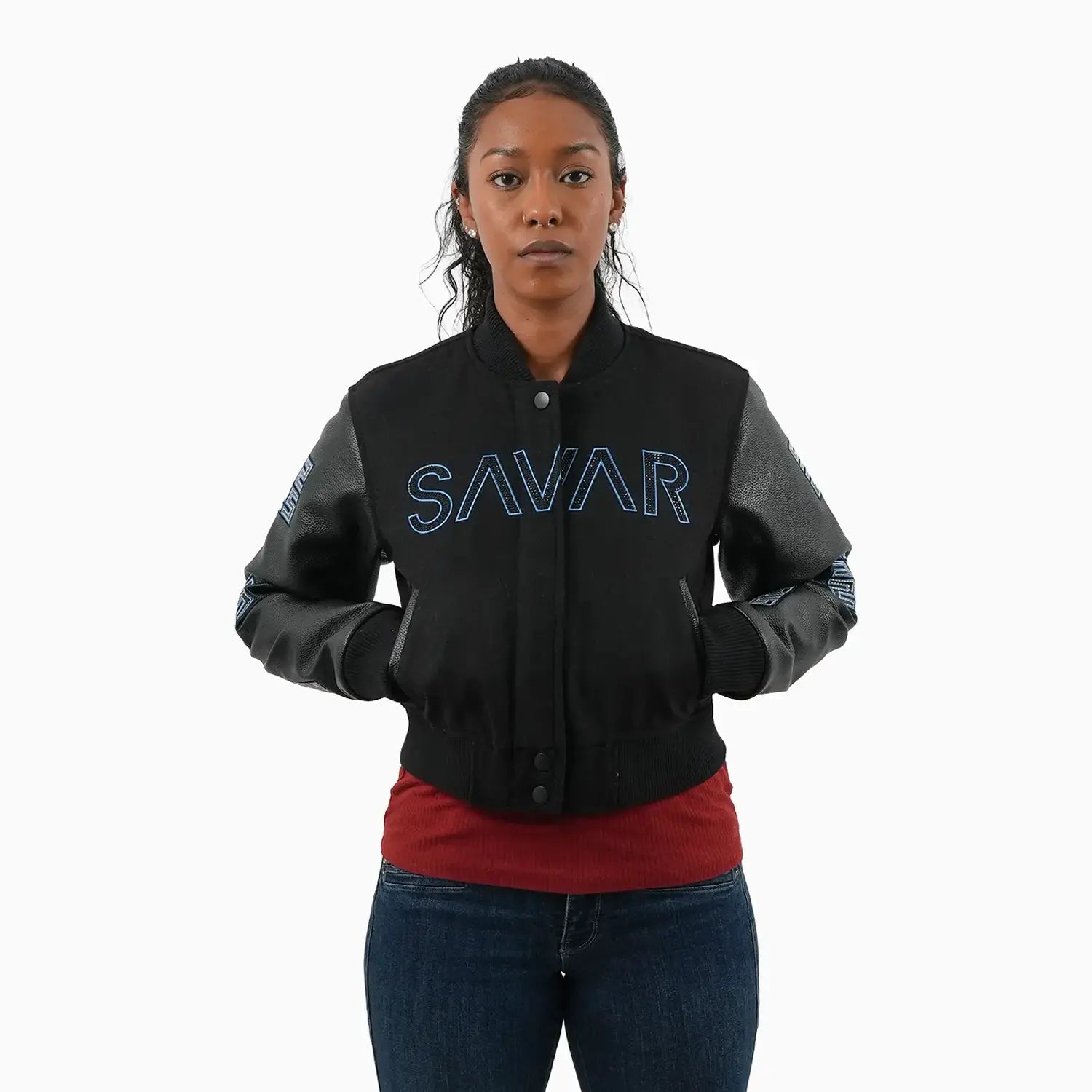 Women's Reflective Wool Varsity Jacket