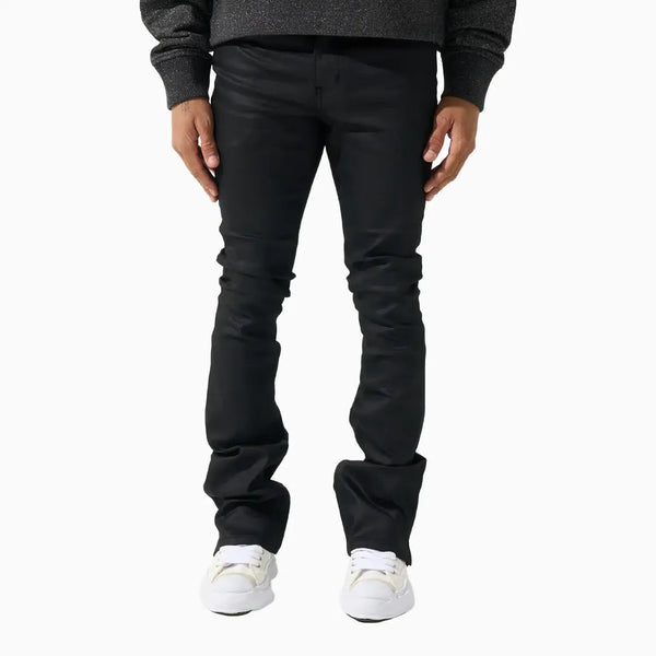 Serenede Men's Caviar Wax Stacked Jeans Pant