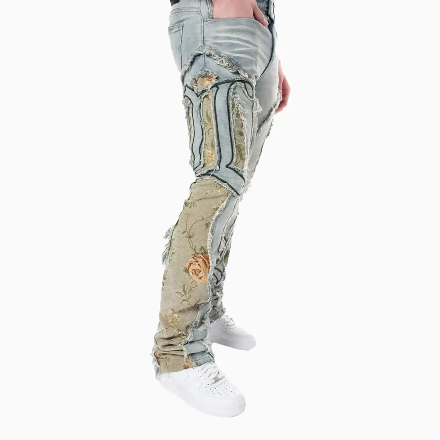 smoke-rise-mens-stacked-pinched-flared-tapestry-paneled-jean-pant-jp24513-vanilla
