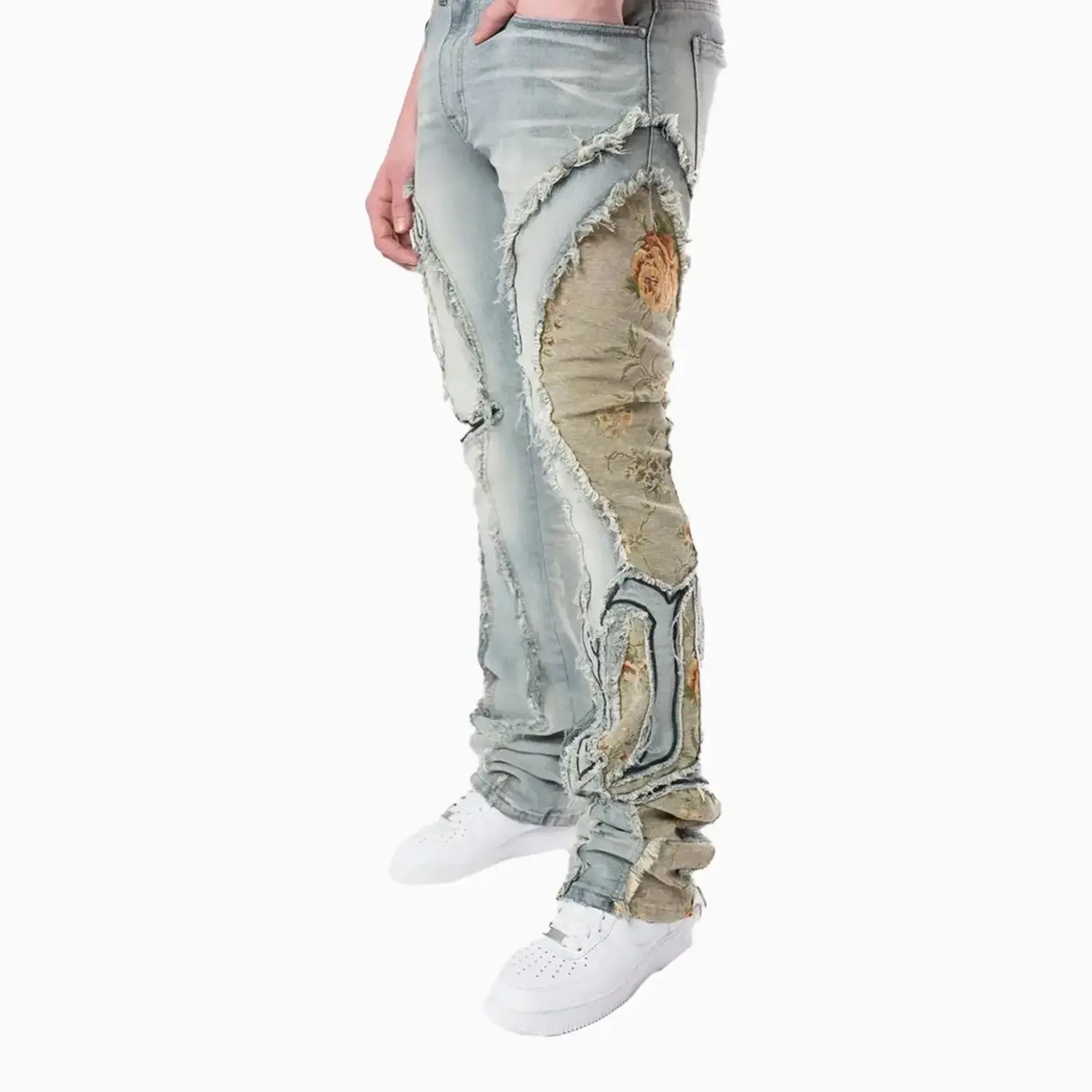 smoke-rise-mens-stacked-pinched-flared-tapestry-paneled-jean-pant-jp24513-vanilla