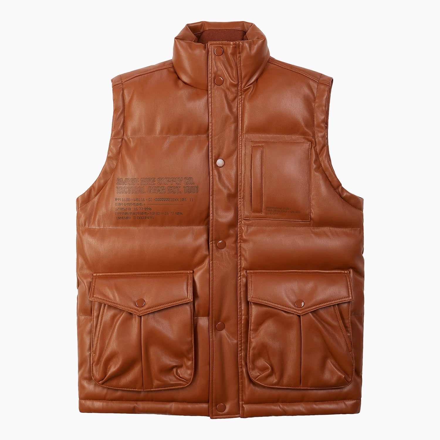 Men's Utility Vegan Leather Vest Jacket
