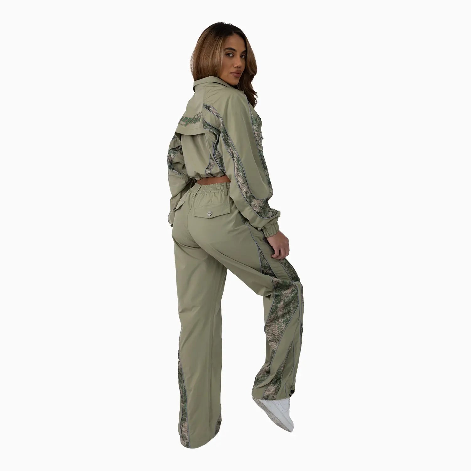 Women’s Olive Green Cropped Tracksuit