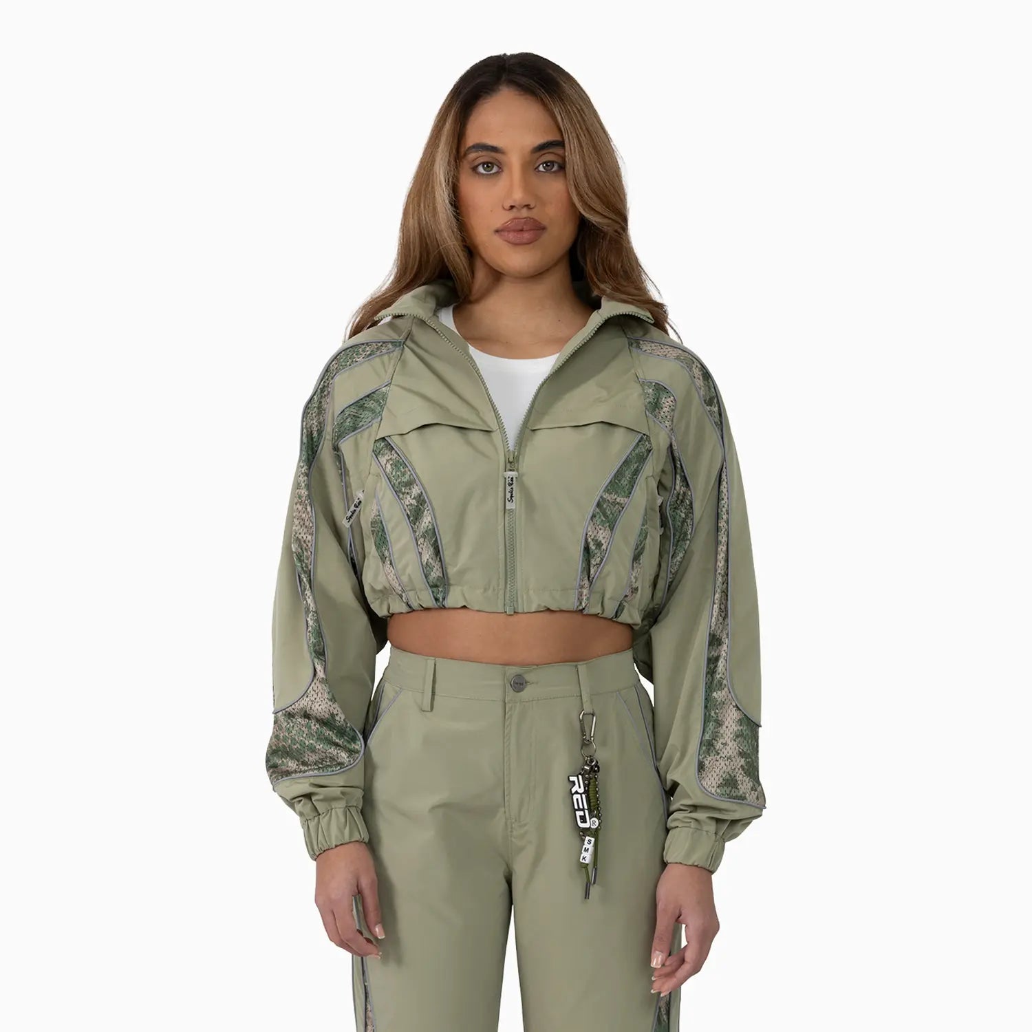 Women’s Olive Green Cropped Tracksuit