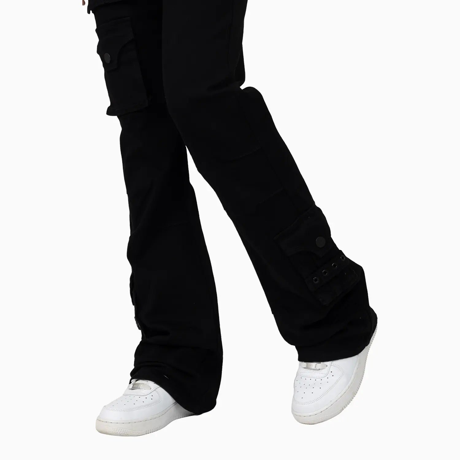 Women's Graphic Print Crop Top and Flared Cargo Pant Outfit